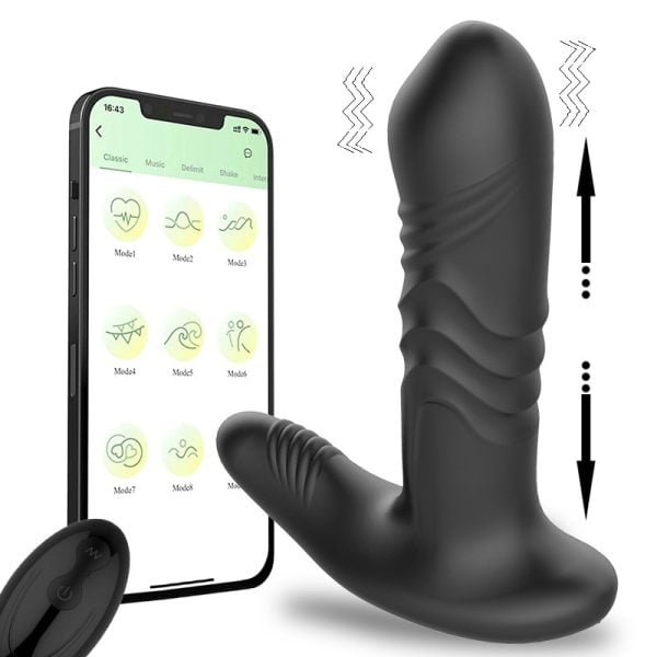 APP Control Black color Anal plug vibrator