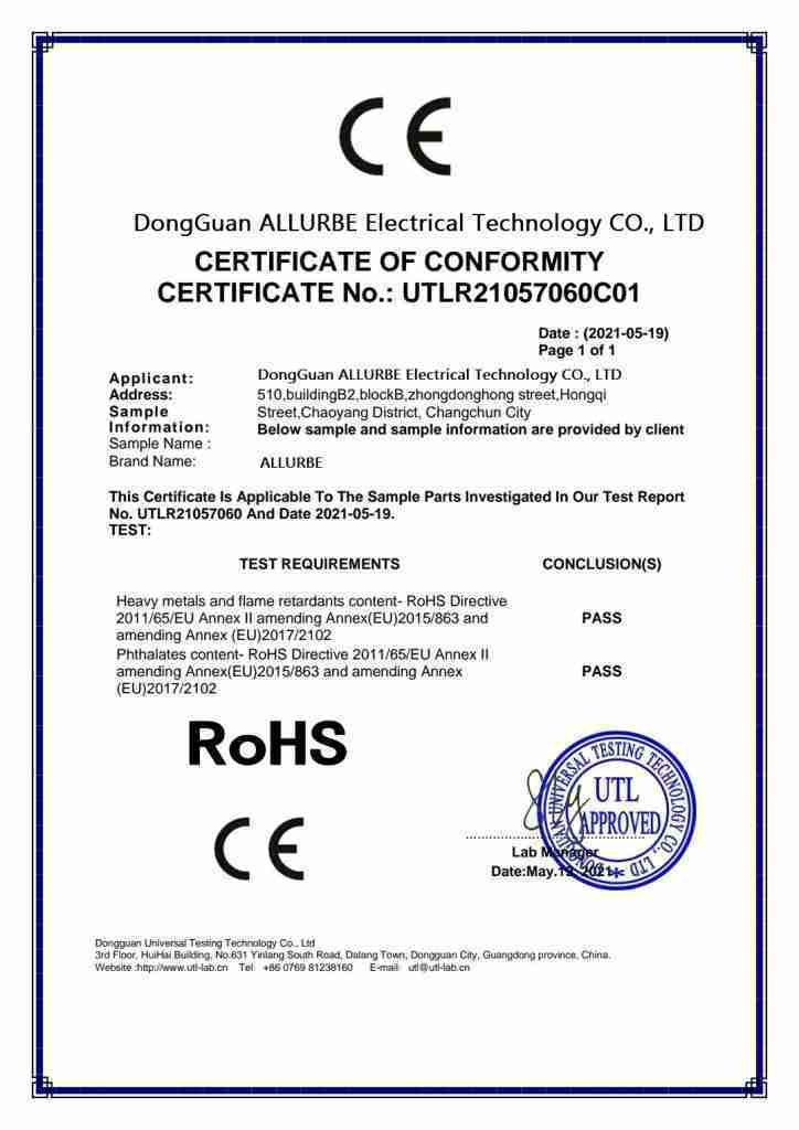 allurbe rosh certification