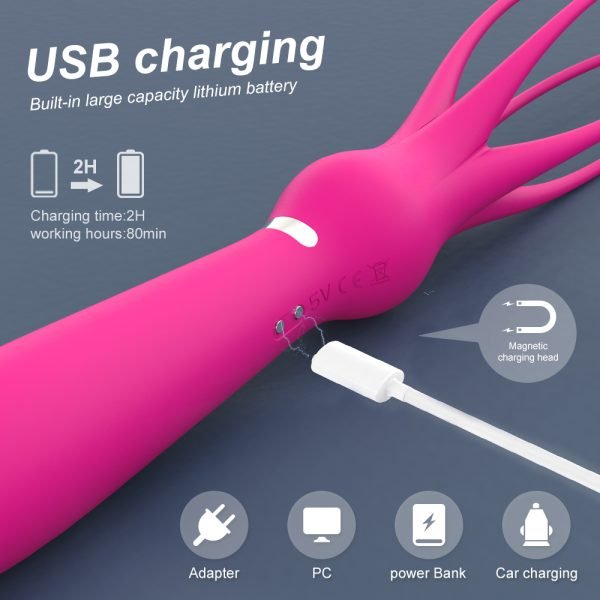 USB Charger function for ALLURBE Squid-Multifunctional BDSM Vibrator