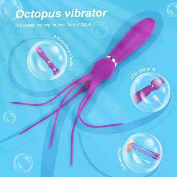 ALLURBE Squid-Multifunctional SMG-Spot Vibration Massager purple color 2