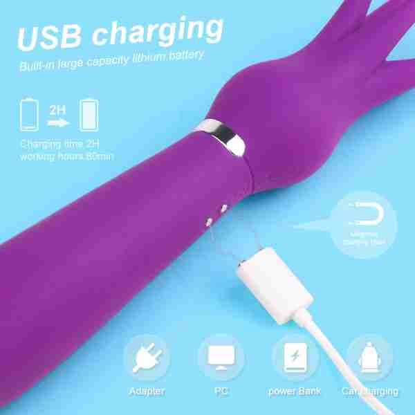 ALLURBE Squid-Multifunctional SMG-Spot Vibration Massager purple color 7