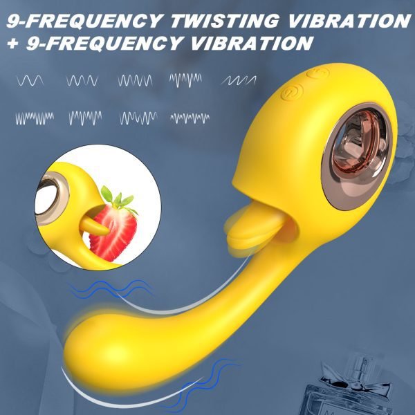 ALLURBE Woo-Tongue Vibrator G-Spot Stimulation yellow 2