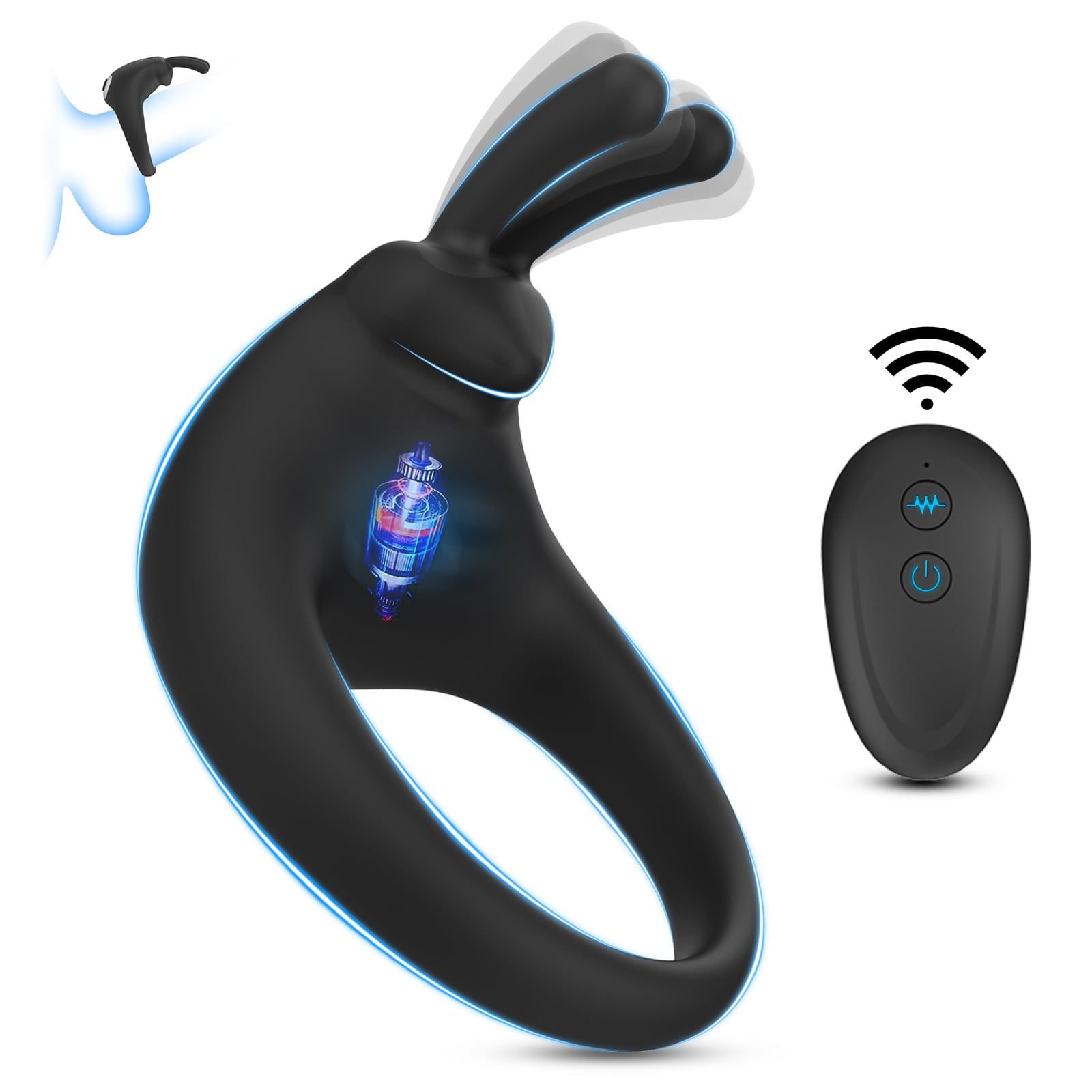 AUB-1324 Rabbit Ring Vibrating Cock Ring With Clitoral Stimulation motor information