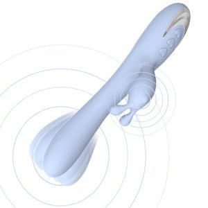 Vibrador de punto G de conejo de color azul