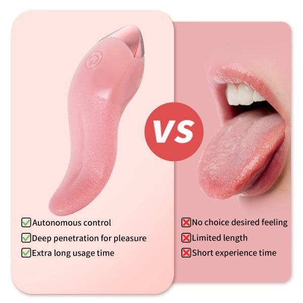 AUB-893 Tongue Pro Realstic Tongue Licking Vibrator VS Real Tongue