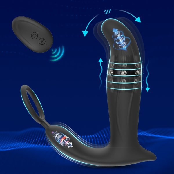 30° wiggling of Vibrating Anal Plug Vibrating Cock Ring