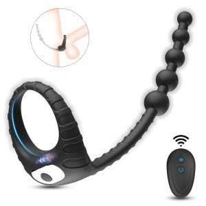 AUB-1327 Hip Vibrating Cock Ring With Anal Plug design