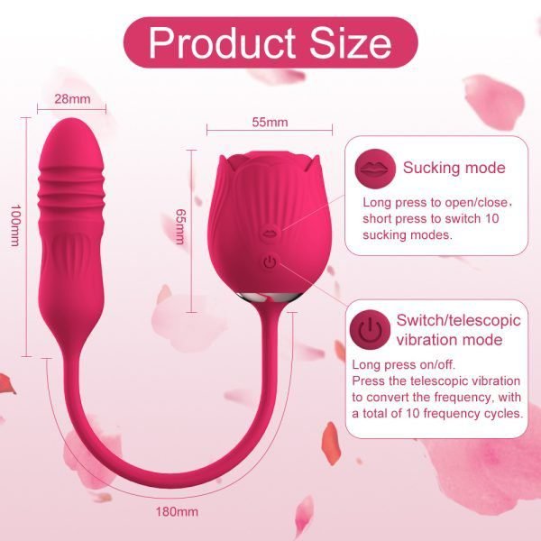 AUB-3009 Wild Rose-10 Function 2-in-1 Rose Vibrator-detail 5