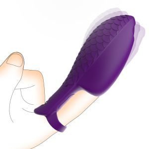 AUB-3019 Fish Scales-10 Funktionstilstande Finger Vibrator Lilla farve