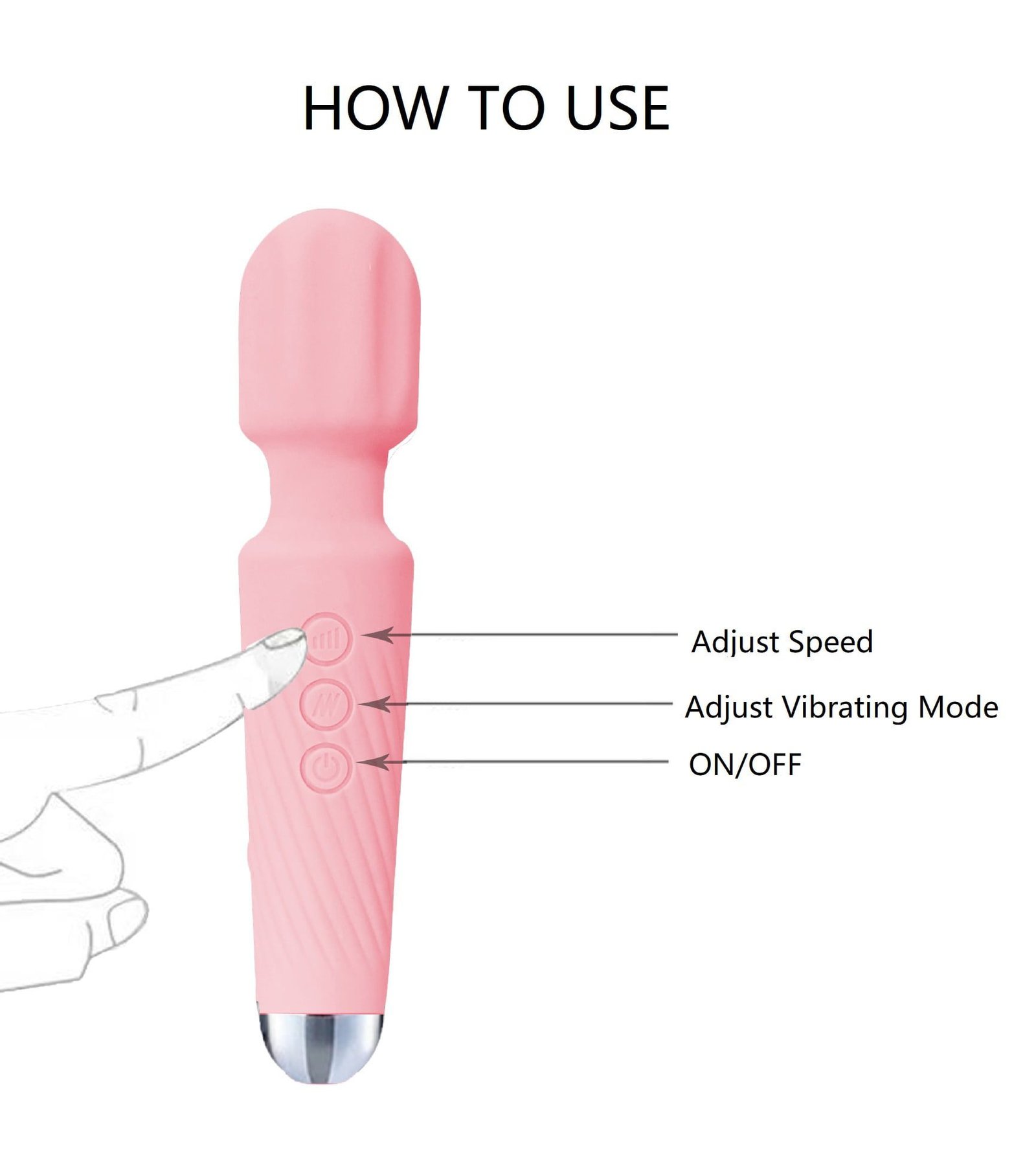 AUB C131 2 20 Vibrating Mini Wand Vibrator 5