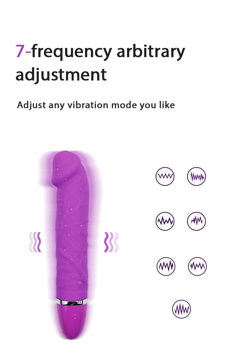 AUB J057 7 Modes Realistic Dildo Vibrator Details 2