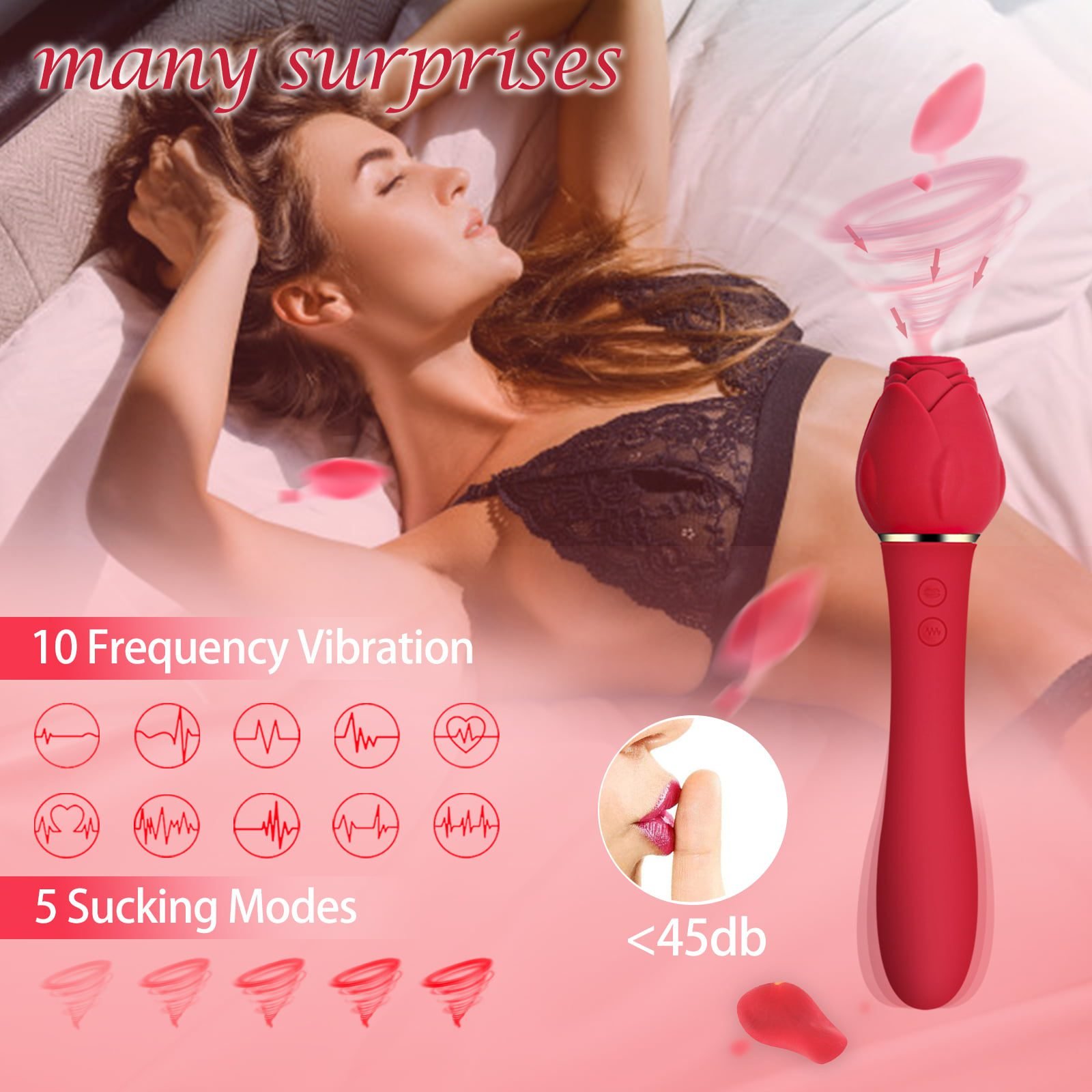 AUB 3002 Rose Wand 10 Vibrating 5 Sucktion Toys 2