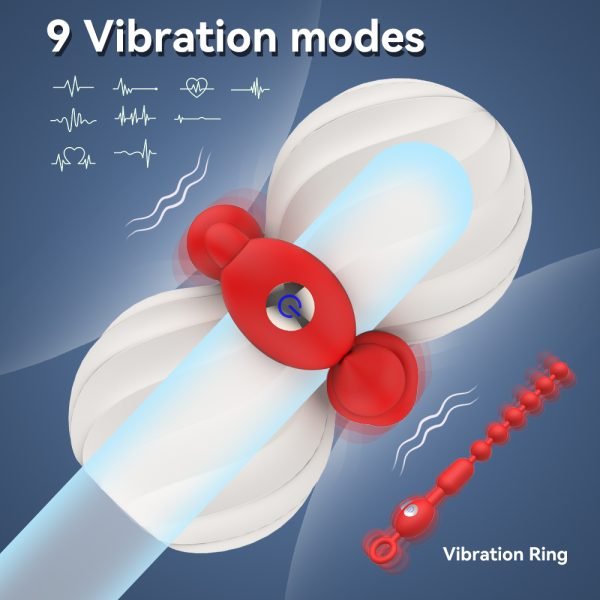 AUB-3044 9 Modes Vibrating Male Masturbator function