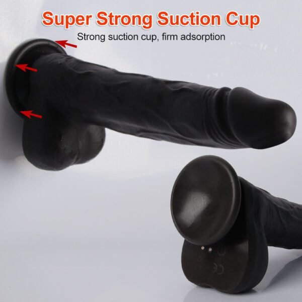 AUB-DS1307 Black Vibrating Realistic Dildos Details7