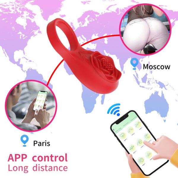 AUB 3041 9 Modes App Controlled Vibrating Penis Ring8